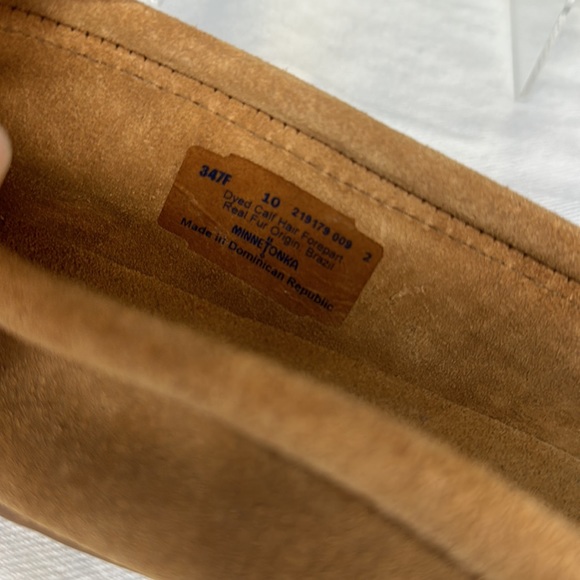 Minnetonka Fur Moccasins Leopard Print Women’s 10 - Picture 6 of 7